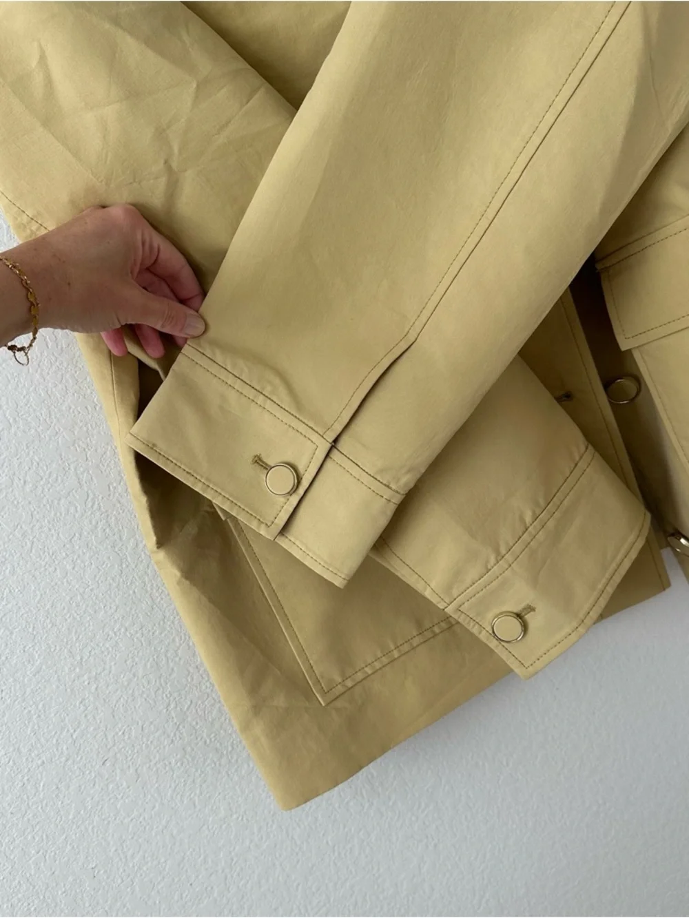 VERONICA BEARD Arlen Crystal Collar Cotton
Dickey Coat Yellow SZ L - Picture 8 of 9